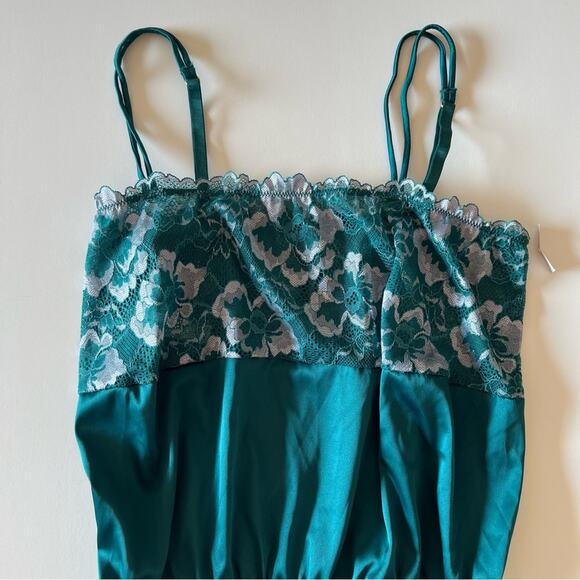 Satin Bodysuit Auden Size M Green Lace One Piece‎ - Picture 2 of 8